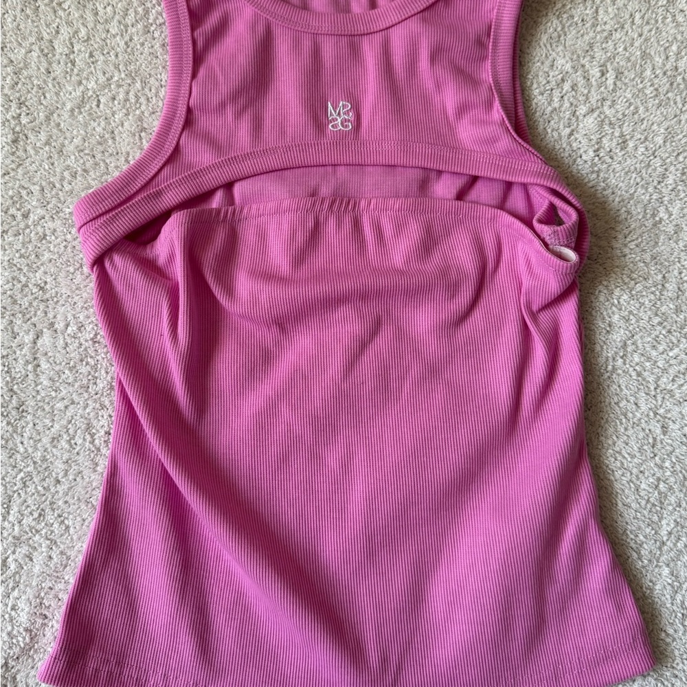 Missguided + Ribbed Pink Tank Top